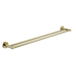 rund double towel rail 750mm brushed gold
