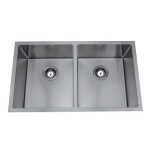 Stainless steel kitchen double bowl sink 2 x 32L