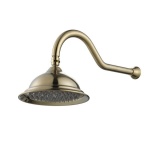 Bordeaux shower arm with shower head brushed bronze