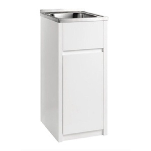 Laundry tub 390mm with cabinet finger pull 25l