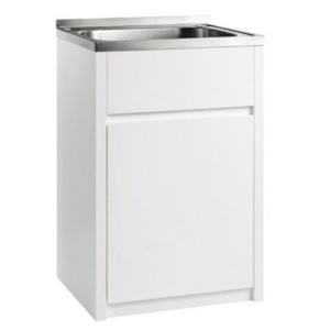 Laundry tub 600mm with cabinet finger pull 45l