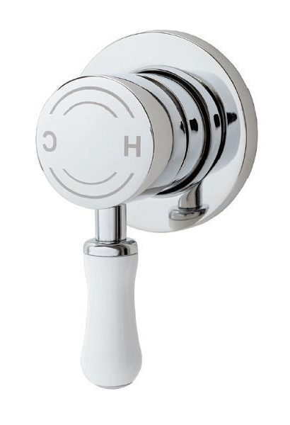 Hampton shower bath mixer white chrome