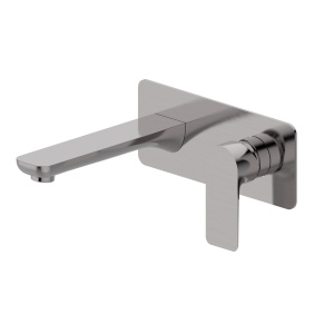 Luxus basin bath mixer with spout brushed nickel
