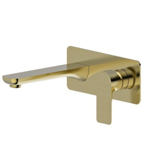 Luxus basin bath mixer with spout brushed gold