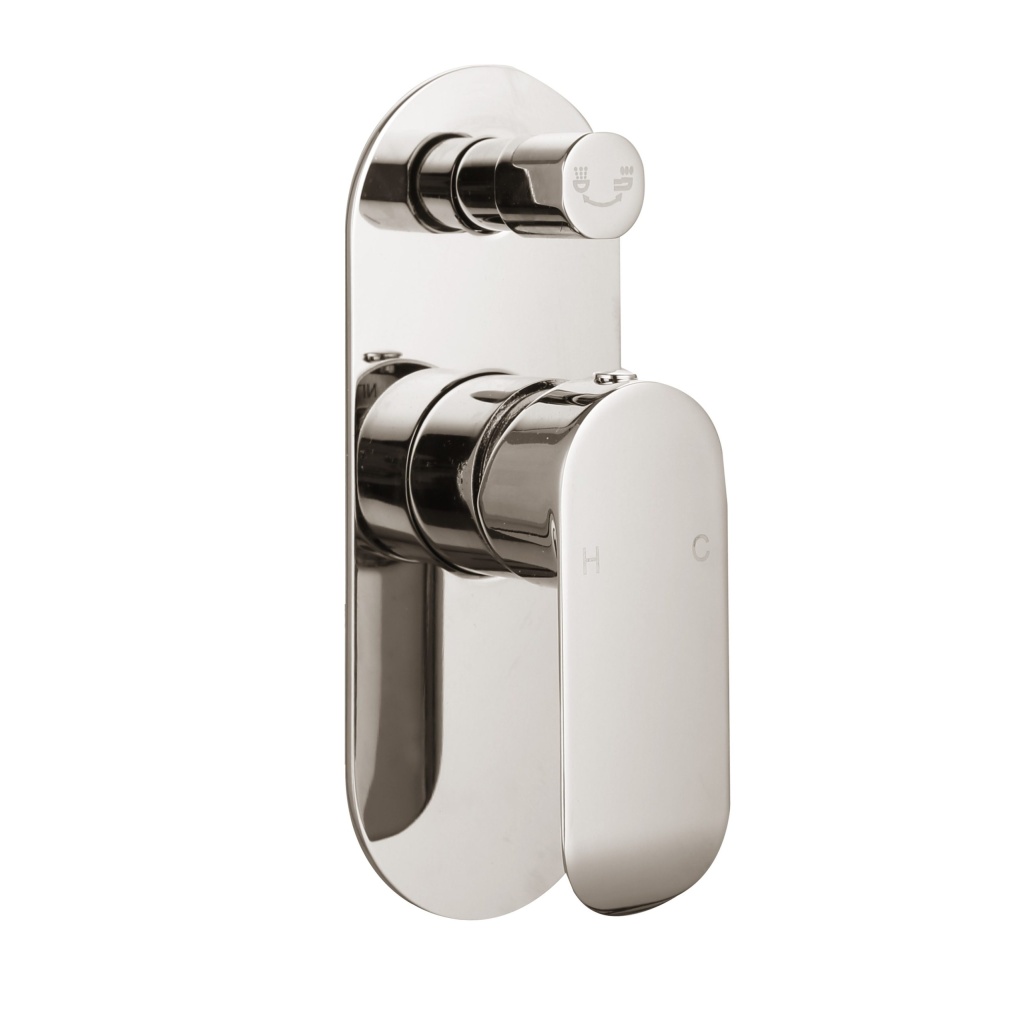 Oval Diverter Shower Mixer Brushed Nickel | Bathrooms on a Budget