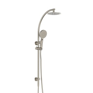 Rund curved multifunction shower combo brushed nickel