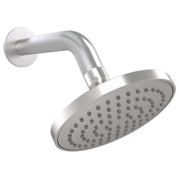 Streamjet XL Downswept Arm Shower Brushed Nickel - Bathrooms On A Budget